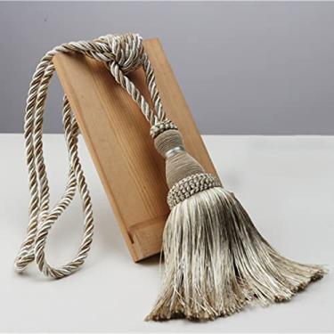 Imagem de 1 peça prendedores de cortina de borla decoração para casa suportes de cortina feitos à mão clipes bolas penduradas acessórios para cortina prendedores de cortina, bege, 4 peças