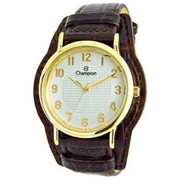 Imagem de Kit Relógio Analógico Social Champion CN20275W, Analógico, Pulseira de Couro, caixa de 3,7, resistente à àgua WR 50M"