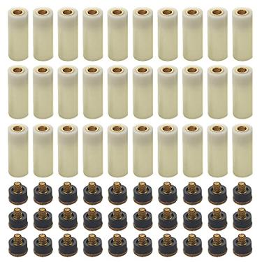 Imagem de XINGYHENG Conjunto de 30 virolas de taco de bilhar com pontas de parafuso acessórios de bilhar peças de reposição conjunto de ferramentas de reparo de bastão (ponta marrom de 10 mm)