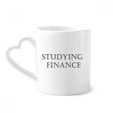 Imagem de Caneca de café cerâmica para estudo de frase curta copo de coração de vidro