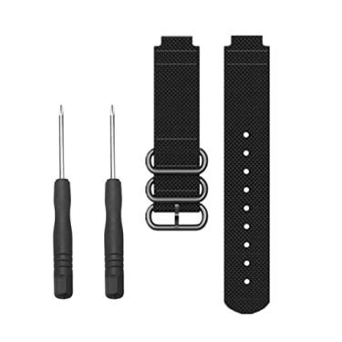 Imagem de COOVS Pulseira de relógio de nylon esportivo de 15mm para Garmin Approach S6 Smart Watch para Garmin Forerunner 735XT/220/230/235/620/630 Pulseira de relógio (Cor: Preto, Tamanho: 15MM)