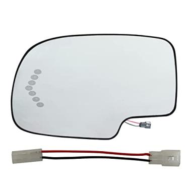 Imagem de KYYET Vidro espelhado aquecido do lado esquerdo do motorista com placa de apoio, substituição para Cadillac Escalade, Chevrolet Avalanche, Silverado, Tahoe, Sierra, Suburban, Yukon, sinal de seta, substitui 88944391