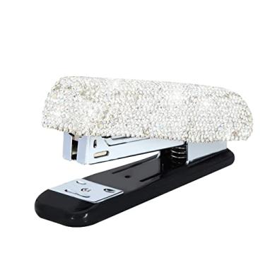 Imagem de Grampeador de cristal de diamante feito à mão para escritório, escola ou casa (cor branca e AB)