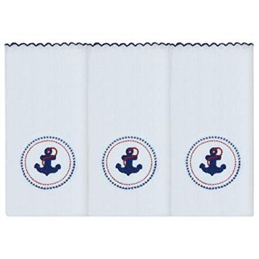 Imagem de Jogo Fralda de Ombro Náutico, 3 Peças, Laura Baby, Azul Marinho