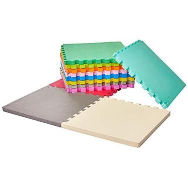 Imagem de Kit 12 Tatames Tapetes EVA Coloridos 50x50x3cm 30mm