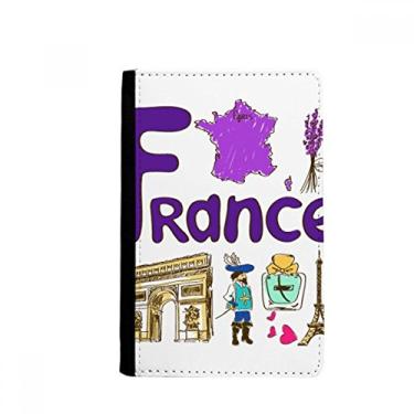 Imagem de Porta-passaporte com estampa de marco nacional da França, porta-cartões Notecase Burse