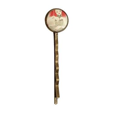 Imagem de Fantoche Boneca estilo chinês aquarela retrô metal cabelo Bobby Pin Headwear