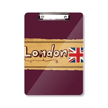 Imagem de Union Jack UK London Stamp Britian Clipboard, pasta, bloco de escrita A4