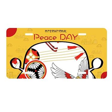 Imagem de DIYthinker Placa de carro com padrão Sakura para ventilador dobrável de guindaste Decoração de carro Dia da Paz