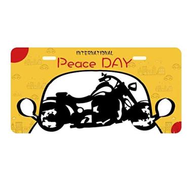 Imagem de DIYthinker Motocicleta Estampa Ilustração Preta Placa Etiqueta Decoração de Carro Dia da Paz