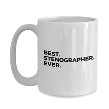 Imagem de Presentes de estenógrafos - Melhor caneca de café estenógrafo - Coloque na mesa ou use como decoração de escritório - escritor de quadra