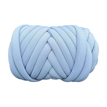 Imagem de Tachiuwa Tubo de fio de poliéster Fio feito à mão Braço de tricô Fio tubular Jumbo Fio para crochê Bolsa de mão Travesseiro, Céu azul