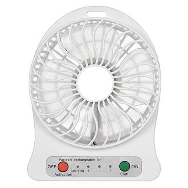 Imagem de Mini Ventilador Portátil com Bateria Recarregável Usb 14cm - Branco