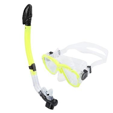 Imagem de Conjunto De Snorkel,Equipamento De Mergulho Profissional Para Adultos, Máscara De Mergulho Anti-embaciamento, Conjunto De Mergulho Com Snorkel Para Adultos, óculos De Vidro (amarelo)