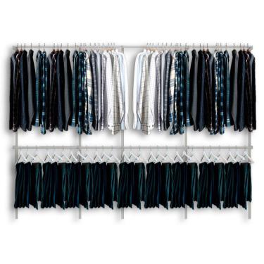 Imagem de Arara cabideiro aramado trilho parede closet loja suspenso Br 3,40 m