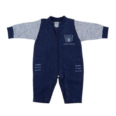 Imagem de Macacão Infantil Masculino Sonho Mágico Longo Jeans Azul - 131894-Masculino