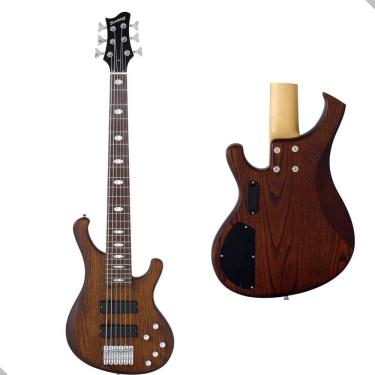 Imagem de Contrabaixo 6 Cordas Ativo Strinberg Sab66 Dw Dark Wood