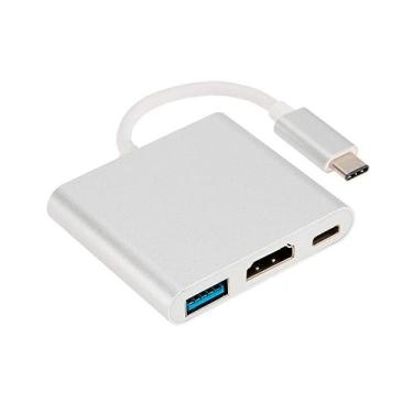 Imagem de Adaptador USB Tipo C Para HDMI + USB 3.0 + USB Tipo C(PD) - F3