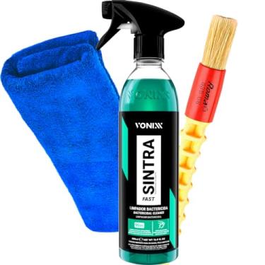Imagem de Sintra Fast Limpador Bactericida Multiação Limpeza Geral Automotiva Pincel de Limpeza Pano Toalha Microfibra