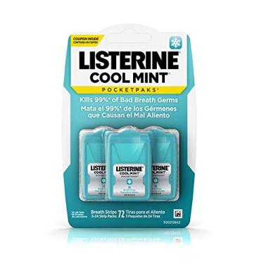 Imagem de Listerine Tiras Strips Pocketpaks Kit Com 72un Cool Mint