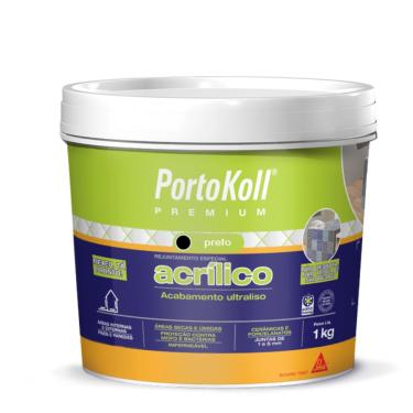 Imagem de Rejunte Especial Acrílico Cor Preto de 1kg Porto Koll