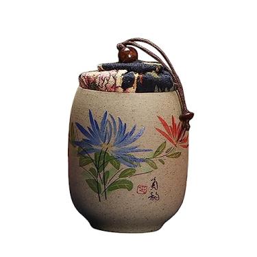 Imagem de HEMOTON Lata De Chá Japonês Bule De Areia Roxa Jarro De Folha De Chá Cerâmica Chinesa Recipientes De Chá De Loof Lata De Chá Chinês Pote De Doces Caixa De Chá De Cerâmica Bambu Vintage