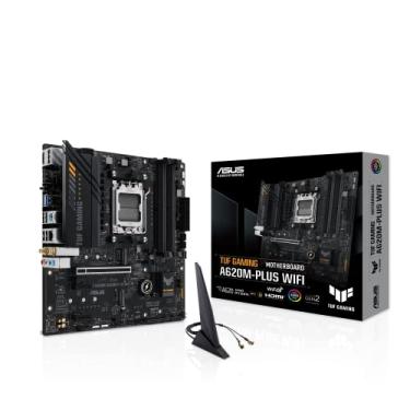 Imagem de ASUS Placa-mãe para jogos TUF Gaming A620M-PLUS (WiFi) AMD AM5 (Ryzen 7000) microATX (DDR5, PCIe 4.0, 2xM.2 Slots, LAN 2.5Gb, Wi-Fi 6, 2xDisplayPort, HDMI, USB frontal 3.2 Gen 1 Tipo-C, BIOS