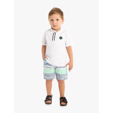 Imagem de Infantil - Conjunto Menino Camisa + Bermuda Milon Branco  menino