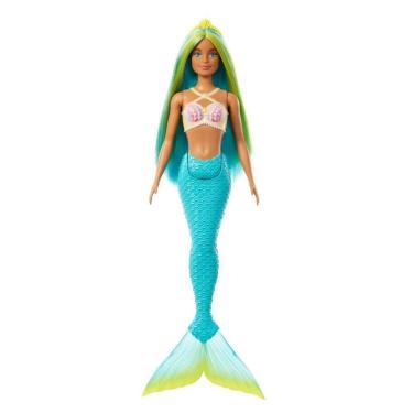Imagem de Barbie Fantasia Sereia com Cabelo Azul e Amarelo - Mattel