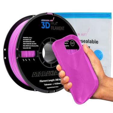 Imagem de Ataraxia Art Filamento de impressora 3D PLA Plus flexível de 1,75 mm, melhor do que TPU, fórmula patenteada compatível com extrusor Bowden, carretel de 1 kg (2,2 lb), dureza 89A Shore, inclui bolsa de vácuo V2