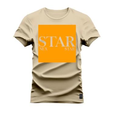 Imagem de Camiseta Algodão Estampada Premium Star Separation Bege G