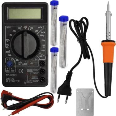 Imagem de Kit Ferro Solda Completo 30w 40w 60w / Voltagem 220v + Estanho 30g + Multímetro + Suporte (30w)