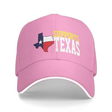 Imagem de CUTSKY Suporta boné de beisebol estruturado Texas Trucker ajustável para homens/mulheres rosa, rosa, G
