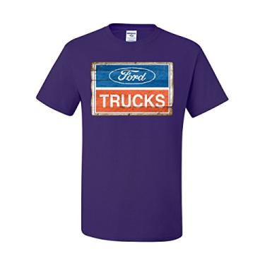 Imagem de Camiseta Ford Trucks Old Sign Licenciada Ford Built Tough, Roxo, 5G
