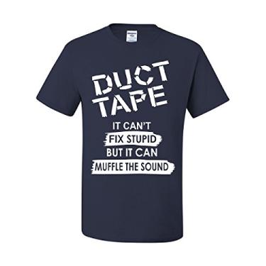 Imagem de Camiseta Duct Tape It Can't Fix Stupid Humor Offensive Humor Sarcástica, Azul-marinho, 4G