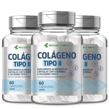 Imagem de Kit 3 Potes Colageno Tipo 2 II Dose Máxima Concentrado Com Vitaminas 180 Cáps Kit 3 Meses Ecomev