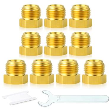 Imagem de GASHER 10 peças de linha de freio de latão rosca sextavada externa acessórios de plugue de tubo 3/20.3 cm (5/8-18 flare invertido) União para combustível/AIR/Lquid/gás