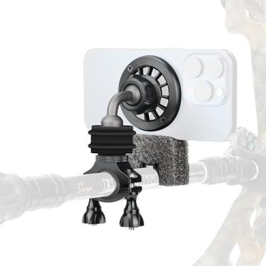 Imagem de SUNYA Suporte de telefone estabilizador de arco e flecha com arco. Forte magnético, liga de alumínio, com sistema de amortecimento. Compatível com suporte de telefone Magsafe iPhone 15/14/13/12.