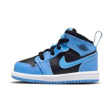 Imagem de Nike Jordan 1 Tênis infantil médio, tamanho 5, Azul universitário/branco/preto, 18