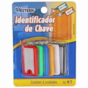 Imagem de Western K-7 Chaveiro Identificador, Vermelho/Multicor, 6 unidades