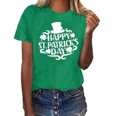 Imagem de Camiseta feminina do Dia de São Patrício com ajuste solto Shamrock Irish Blusas macias para professores de trevo, 011-verde menta, XXG