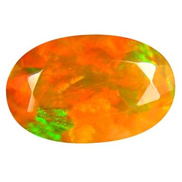 Imagem de 1,28 ct AAA+ Gem de qualidade corte oval (10 x 7 mm) opala arco-íris não aquecida genuína e extraída da pedra preciosa solta da Terra