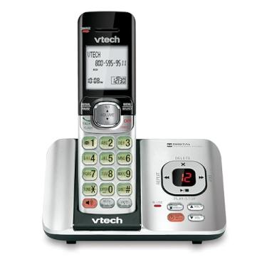 Imagem de VTech Sistema de atendimento de telefone CS6529 DECT 6.0 com ID de chamador/espera de chamadas, 1 aparelho sem fio, prata/preto