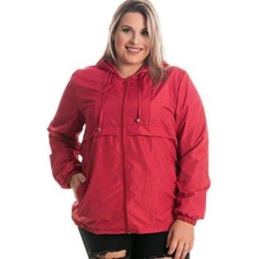 Imagem de Jaqueta Feminina Plus Size Corta Vento Capuz Bolsos Frente Fechamento Zíper - Serena-Feminino