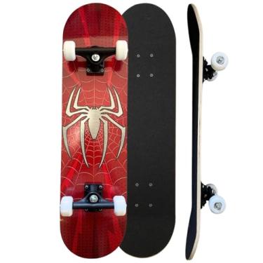 Imagem de Skate Infantil Semi Profissional Juvenil Montado Completo Radical Skateboard Criança Shape com Lixa - Arte de Rua - Spider Aranha