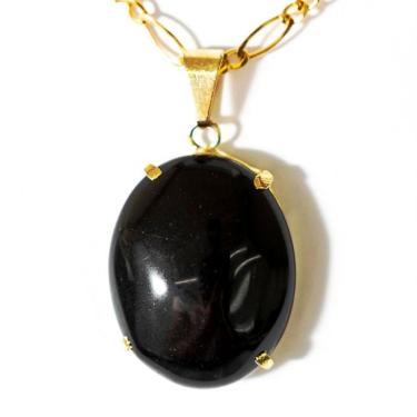 Imagem de Colar Extra Cabochão Pedra Ônix Preto Garra Prateado