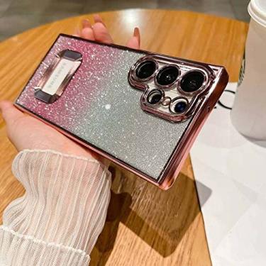 Imagem de Capa de telefone Gradient Glitter Bling para Samsung Galaxy S23 S22 Ultra Plus S20FE S21FE M53 M33 M51 M12 M23 A73 5G M10 A7 Capa mole, ouro rosa, para Galaxy Note 20 Ultra