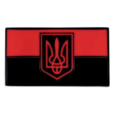 Imagem de Bandeira do Exército Insurgente Ucraniano Ucrânia Nacional Vermelho Preto Brasão de Armas Tridente 4 cm Emblema de Broche Esmaltado, 1.6 Inches, Esmalte, Esmalte