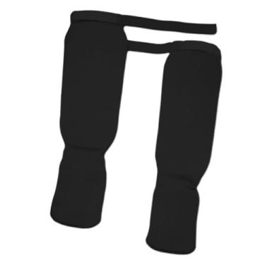 Imagem de kowaku Caneleira protetora do peito do pé, equipamento de proteção lavável para pernas, equipamento de proteção para karatê, mma, sparring, treinamento de, preto M