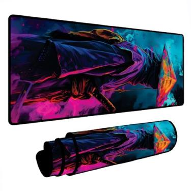 Imagem de Novo Mouse Pad Gamer Deskpad Speed Extra Grande Borda Costurada Profissional Varios Tamanhos - Samurai Colors (70X35)